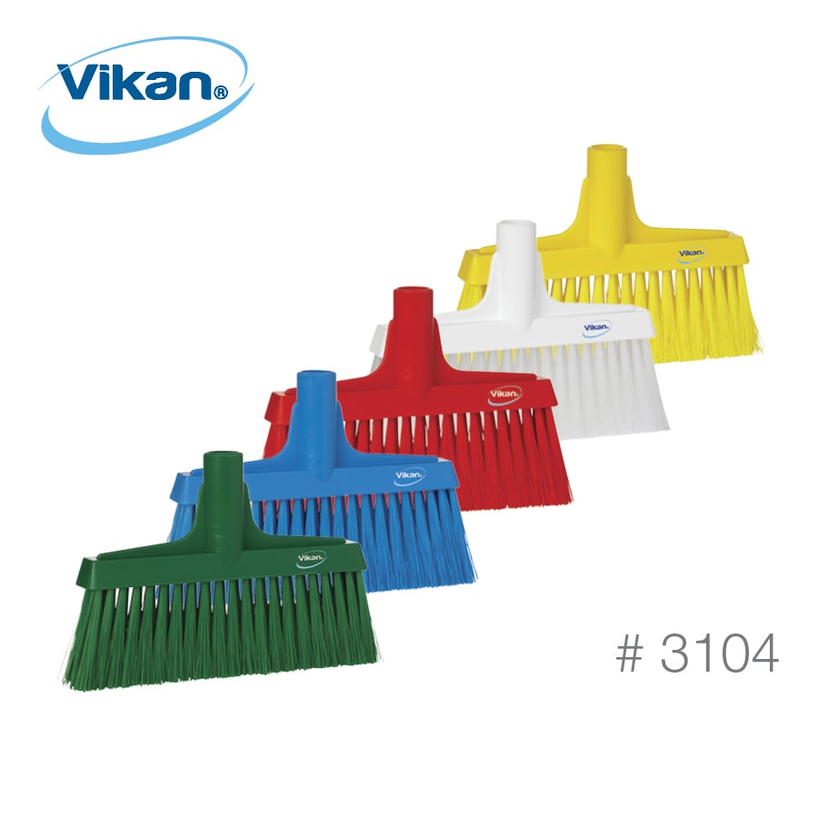 Vikan Upright Broom, Soft Bristles, 10", 3104