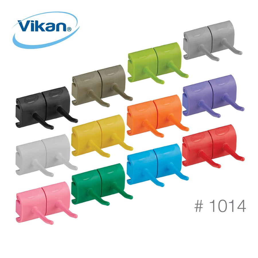 Vikan Hygienic Wall Bracket, Double Hook Module, 1014