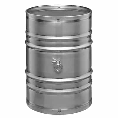 55 Gallon Seamless Stainless Steel Barrel