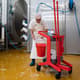 A man uses the Vikan HyGo in a food processing facility.